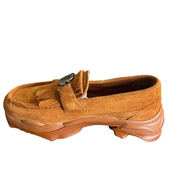 Plomo Men's Orange Suede Loafers